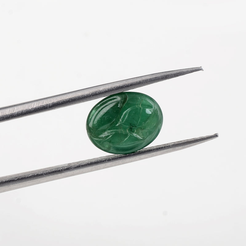 3.7 Carat Green Color Oval Emerald Gemstone
