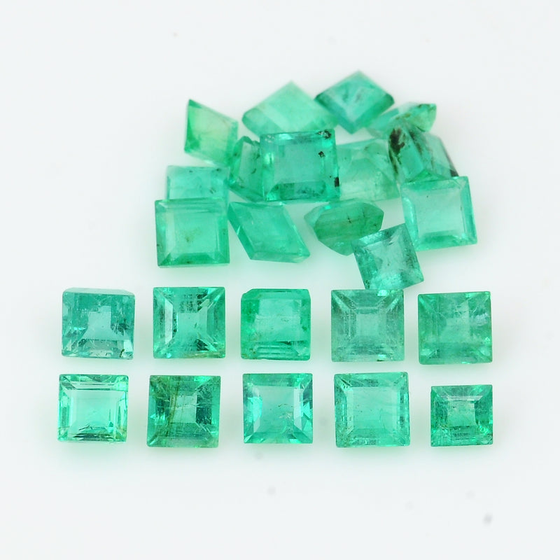 24 pcs Emerald  - 4.18 ct - Square - Green
