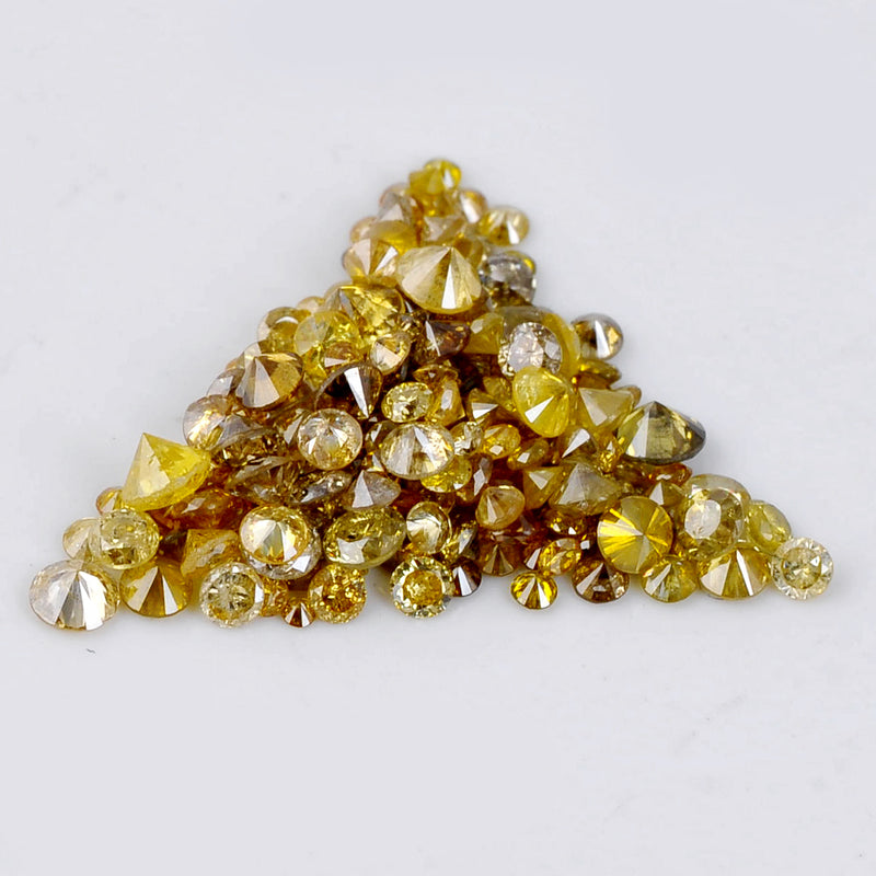 Round Natural Fancy Mix Yellow Color Diamond 3.63 Carat - AIG Certified