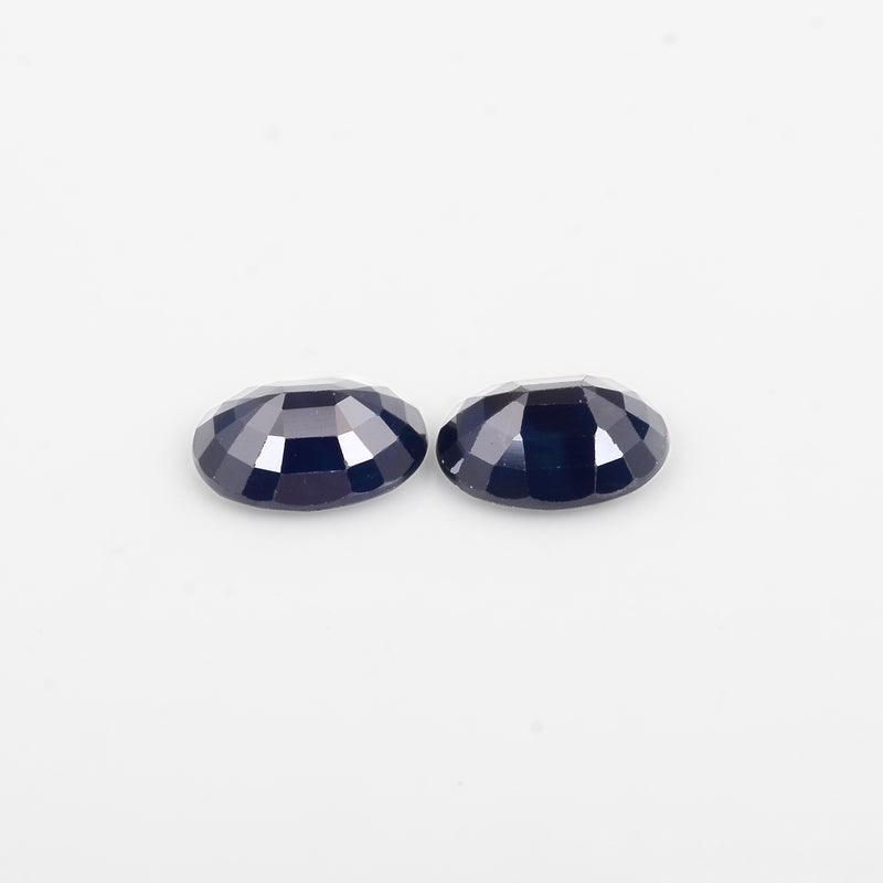 2 pcs Sapphire  - 4.15 ct - Oval - Blue