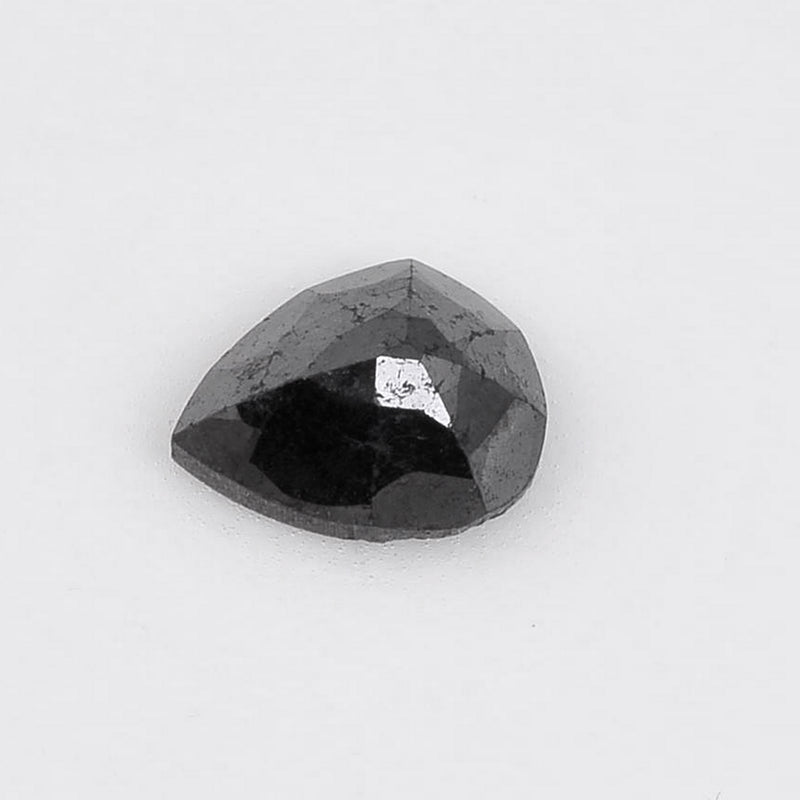 3.00 Carat Rose Cut Pear Fancy Black Diamond-AIG Certified