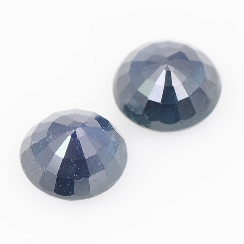 2 pcs Sapphire  - 1.48 ct - ROUND - Blue