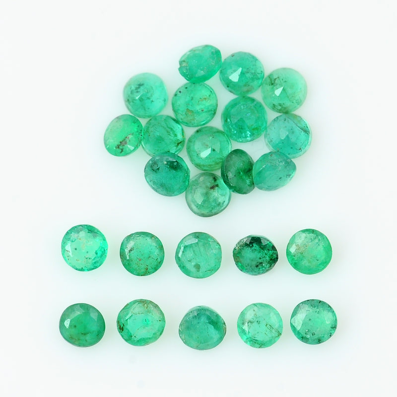 24 pcs Emerald  - 2.03 ct - ROUND - Green