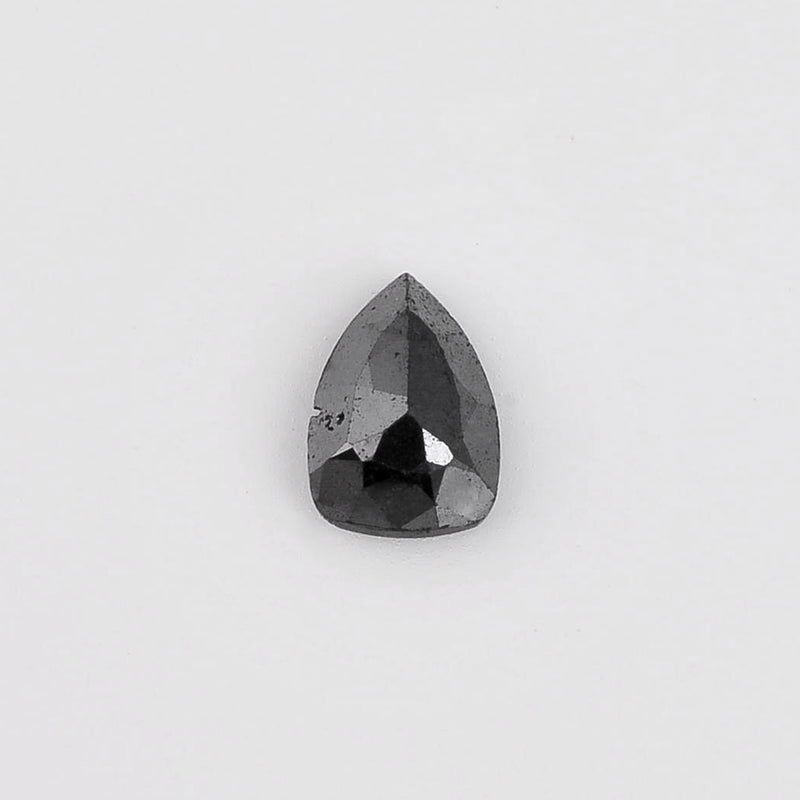 1.61 Carat Rose Cut Pear Fancy Black Diamond-AIG Certified