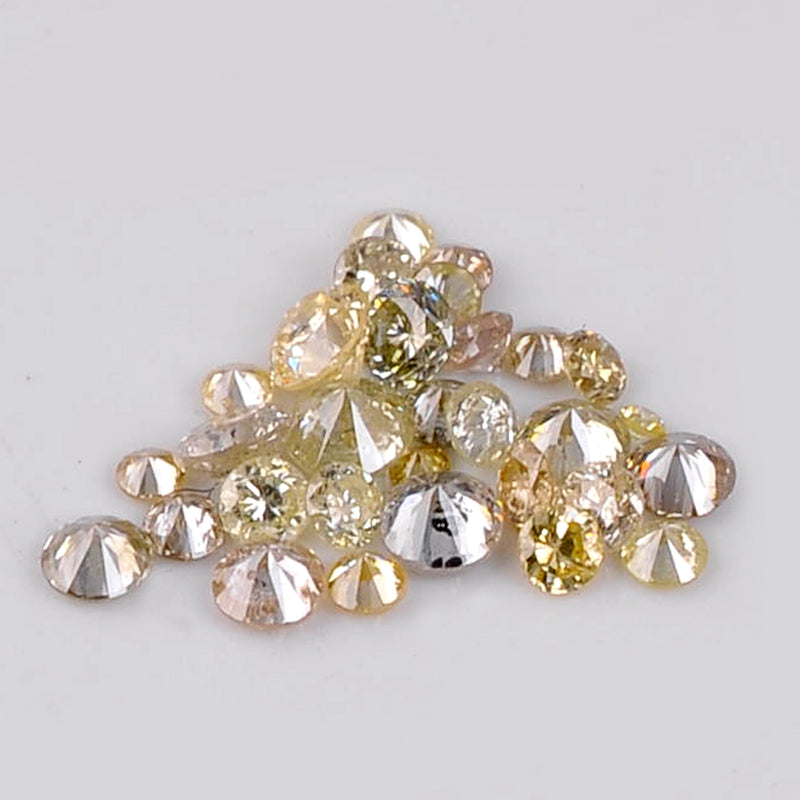 Round Natural Fancy Mix Yellow Color Diamond 0.97 Carat - AIG Certified
