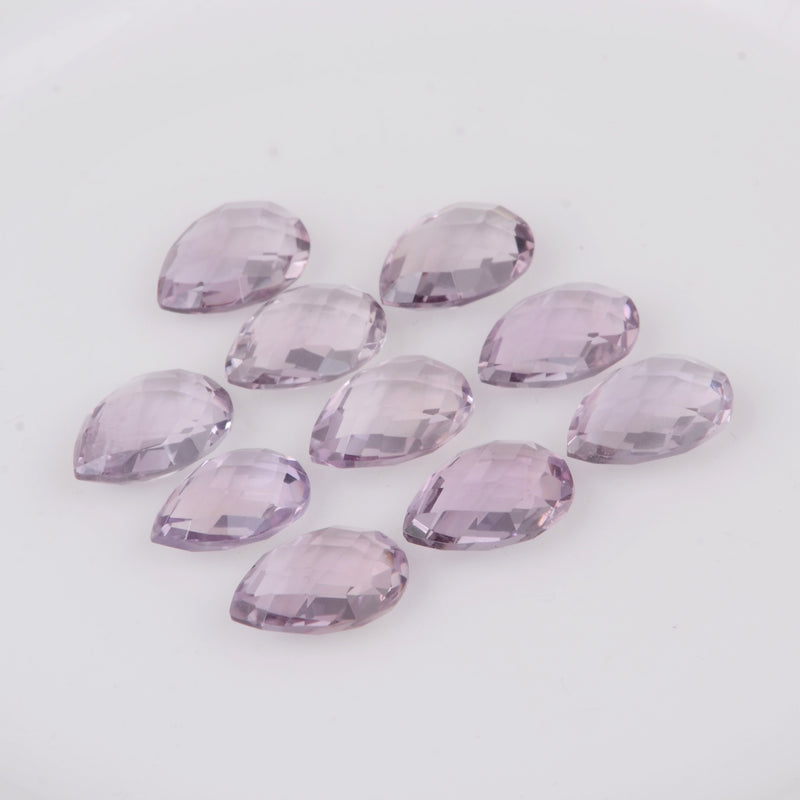 10 pcs Amethyst  - 44.05 ct - Pear - Purple