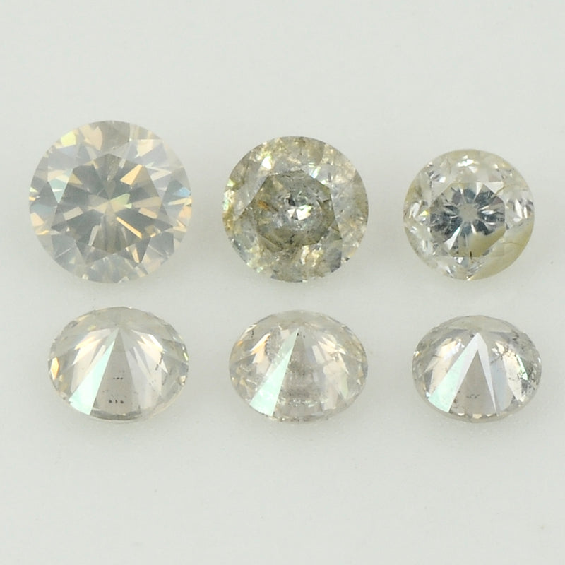 6 pcs Diamond  - 1.51 ct - ROUND - White