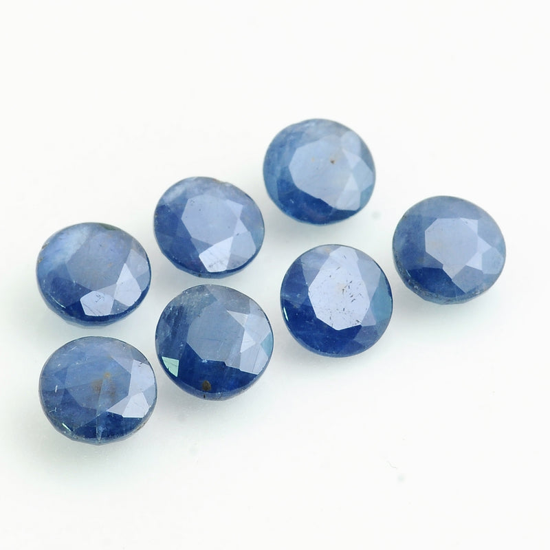 7 pcs Sapphire  - 10.11 ct - ROUND - Blue