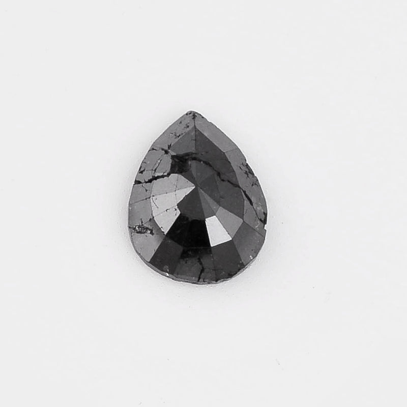 2.08 Carat Rose Cut Pear Fancy Black Diamond-AIG Certified