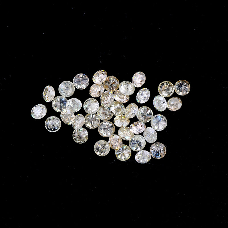 Round Mix Very Light Yellow - Brown Color Diamond 2.10 Carat - AIG Certified