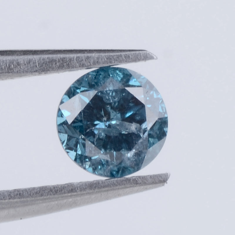 1.83 Carat Brilliant Round Fancy Vivid Greenish Blue I1-I3 Diamonds-AIG Certified