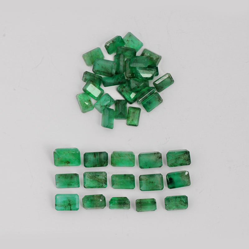 40 pcs Emerald  - 27.87 ct - Octagon - Green
