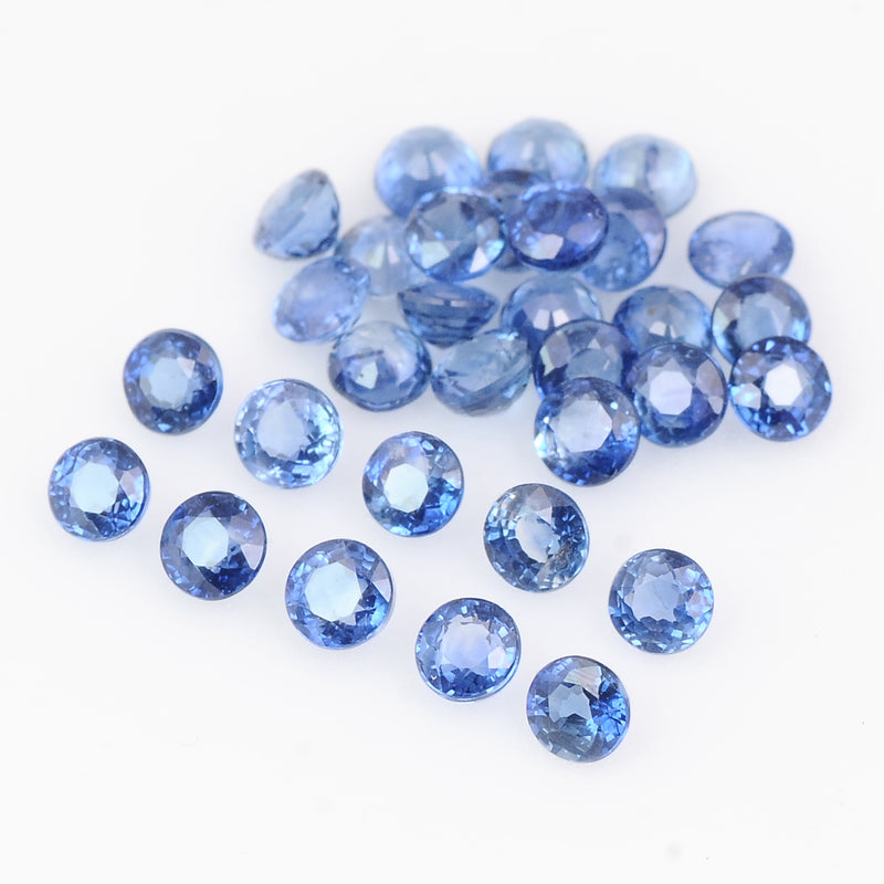 31 pcs Sapphire  - 3.9 ct - ROUND - Blue