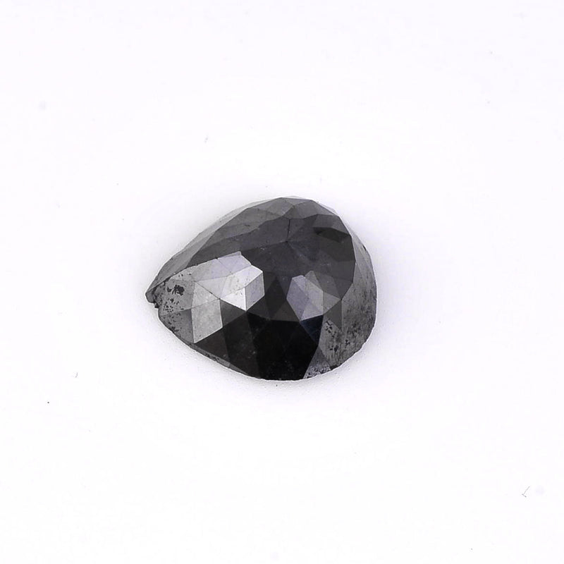 5.17 Carat Rose Cut Pear Fancy Black Diamond-AIG Certified