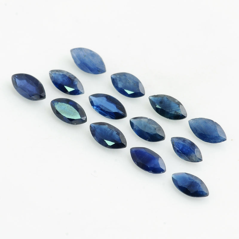 13 pcs Sapphire  - 7.37 ct - Marquise - Blue