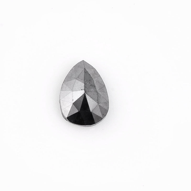 1.63 Carat Rose Cut Pear Fancy Black Diamond-AIG Certified