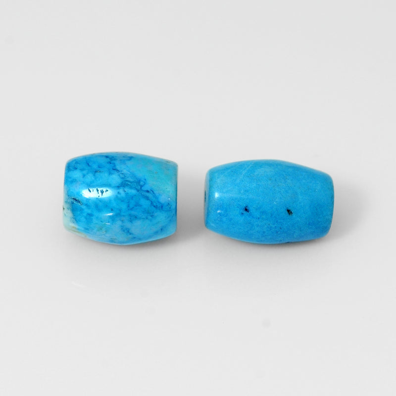 Drum-Shape Blue Color Turquoise Gemstone 14.11 Carat