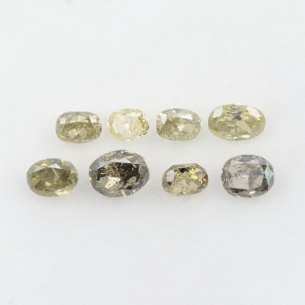 8 pcs Diamond  - 1.06 ct - Oval - Yellow - SI - I1
