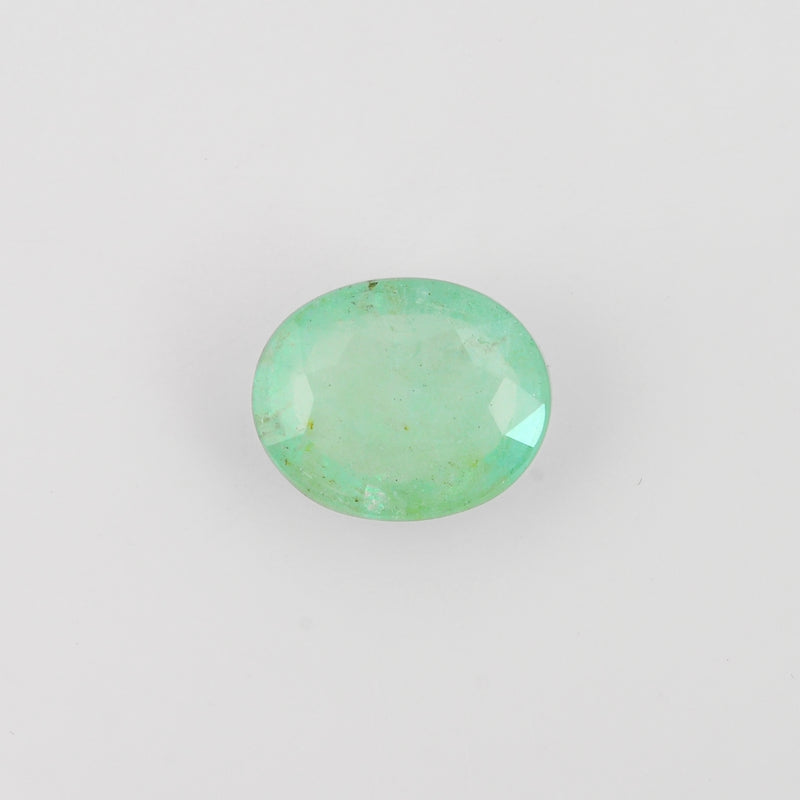 1 pcs Emerald  - 10.68 ct - Oval - Light Green - Transparent