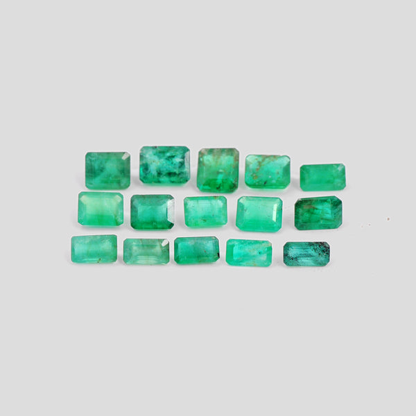 15 pcs Emerald  - 6.18 ct - Octagon - Green