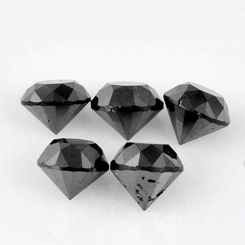 3.95 Carat Brilliant Round Fancy Black Diamonds-AIG Certified
