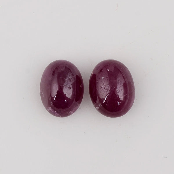 2 pcs Ruby  - 5.75 ct - Oval - Red