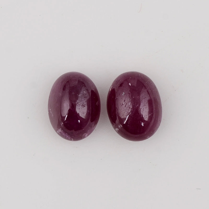 2 pcs Ruby  - 5.75 ct - Oval - Red