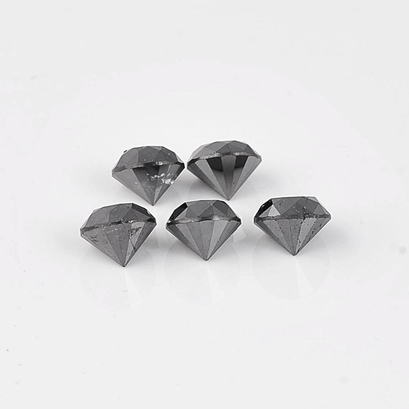 3.76 Carat Brilliant Round Black Diamonds-AIG Certified
