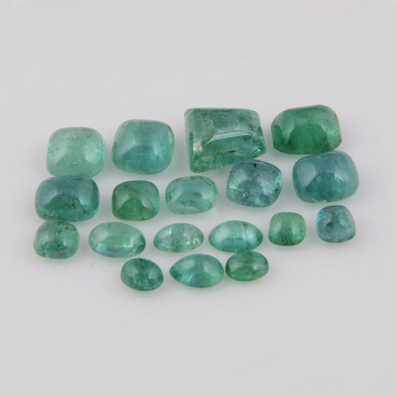 18 pcs Emerald  - 27.65 ct - Oval - Green