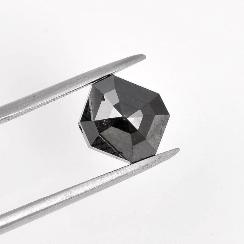 3.40 Carat Brilliant Emerald-Shape Fancy Black Diamond-AIG Certified