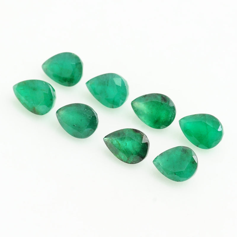8 pcs Emerald  - 5.5 ct - Pear - Green