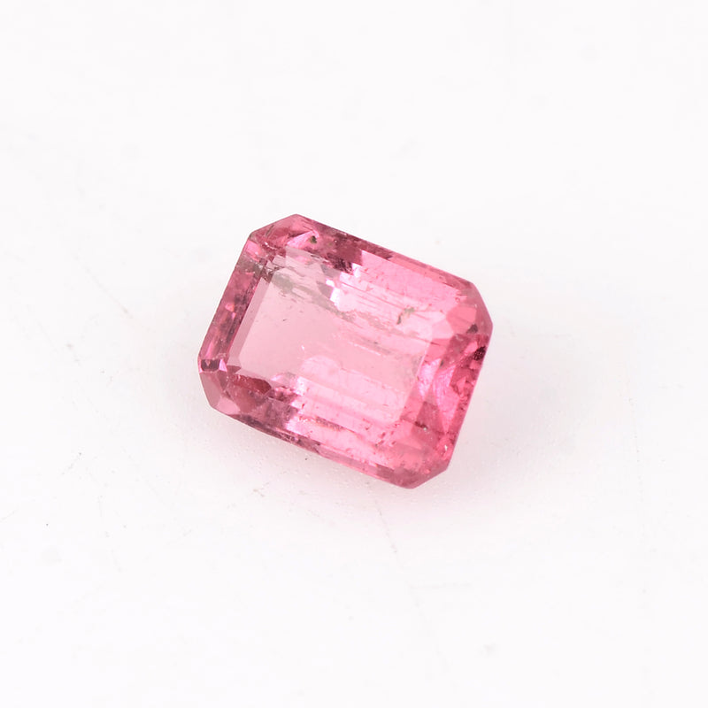 1 pcs Rubellite  - 1.07 ct - Octagon - Pinkish Red - Transparent
