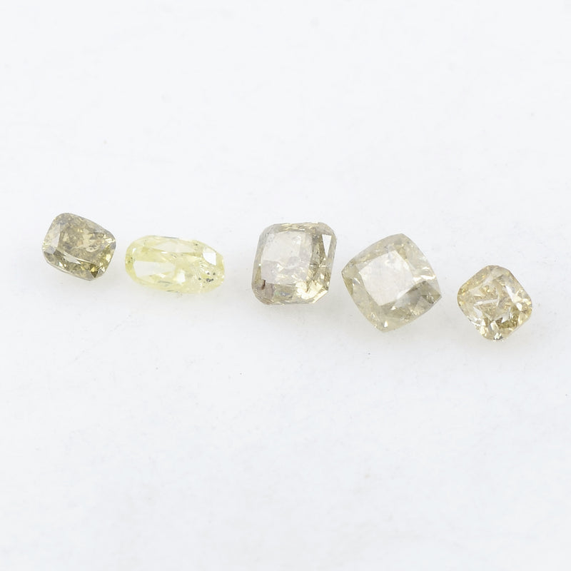5 pcs DIAMOND  - 0.98 ct - Cushion, Oval - Natural Fancy Mix Yellow - SI - I1