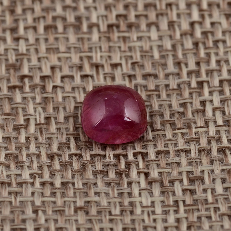 Cushion Cabochon Red Color Ruby Gemstone 3.42 Carat