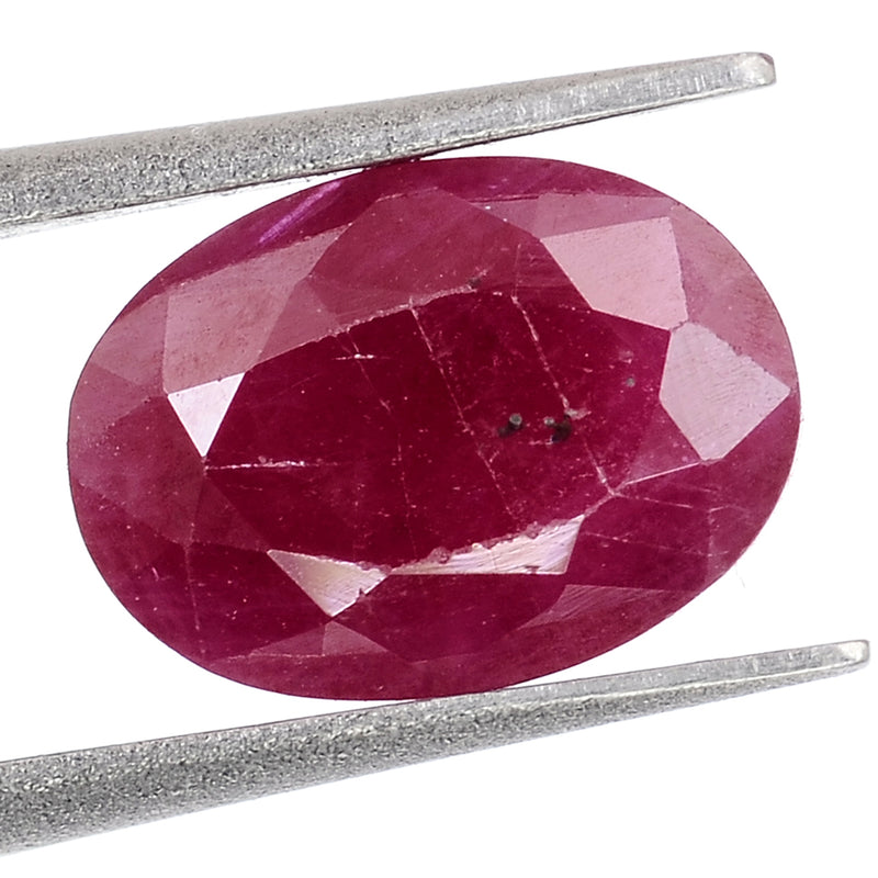 1 pcs Ruby  - 1.1 ct - Oval - Red