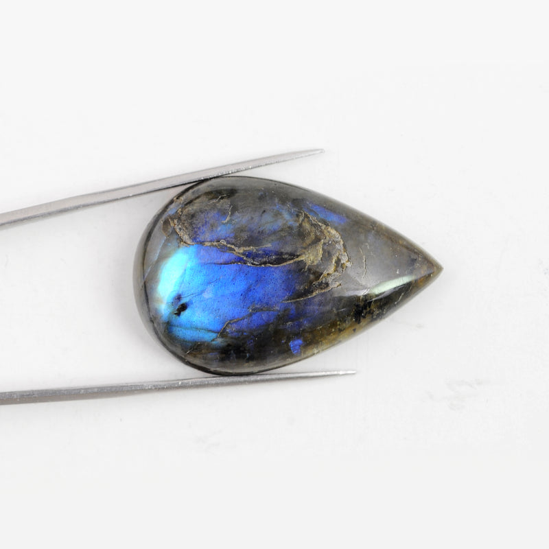 60.25 Carat Blue Color Pear Labrodrite Gemstone
