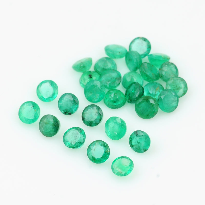 28 pcs Emerald  - 4.12 ct - ROUND - Green