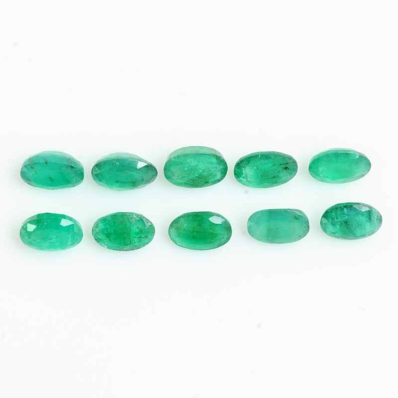 10 pcs Emerald  - 4.62 ct - Oval - Green