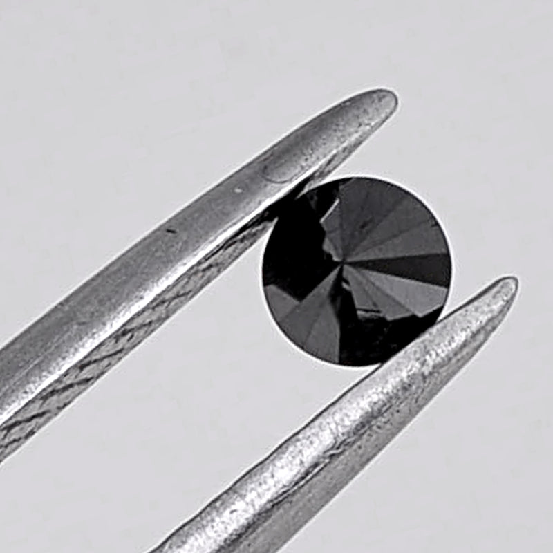 5.61 Carat Brilliant Round Fancy Black Diamonds-AIG Certified