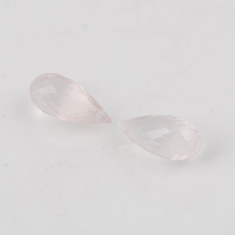 9.5 Carat Pink Color Drops Rose Quartz Gemstone