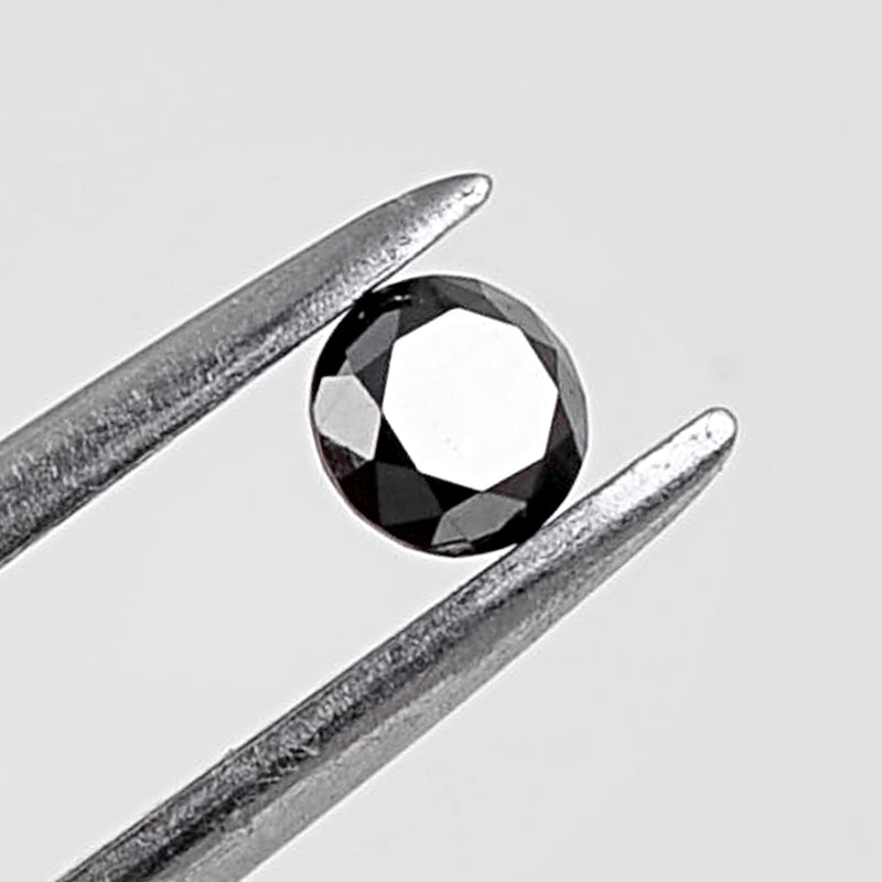 5.61 Carat Brilliant Round Fancy Black Diamonds-AIG Certified