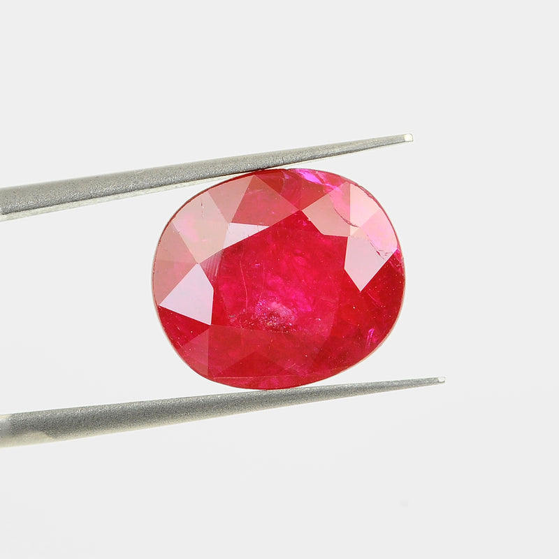 Oval Red Color Ruby Gemstone 4.38 Carat