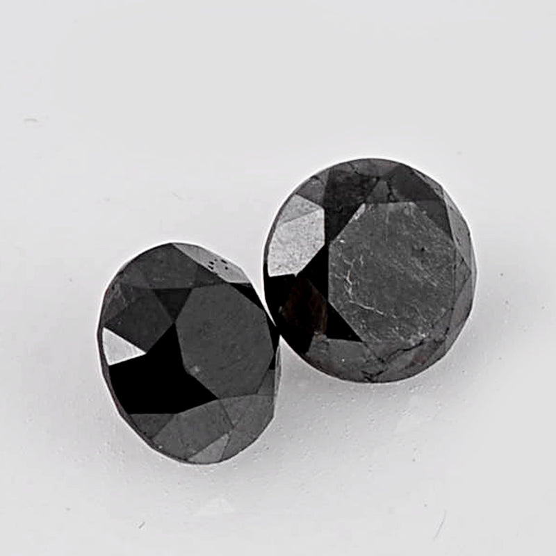 1.44 Carat Brilliant Round Fancy Black Diamonds-AIG Certified