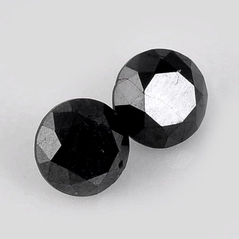 1.60 Carat Brilliant Round Fancy Black Diamonds-AIG Certified
