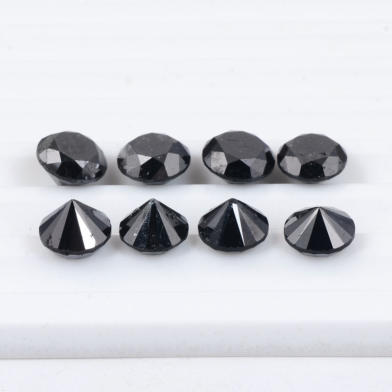 8 pcs Diamond  - 23.3 ct - ROUND - Fancy Black - Not Applicable