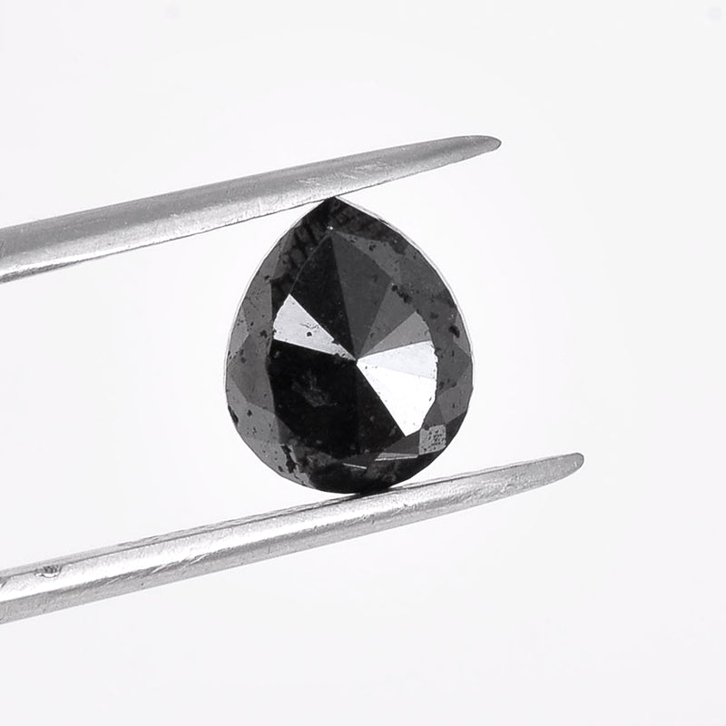2.18 Carat Rose Cut Pear Fancy Black Diamond-AIG Certified