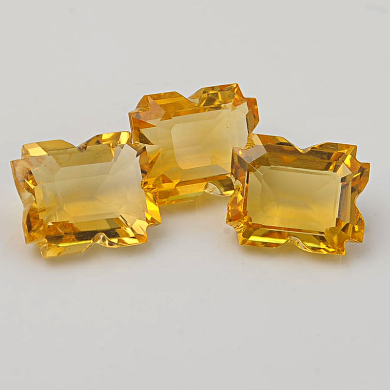 18.16 Carat Yellow Color Octagon Fancy Citrine Gemstone