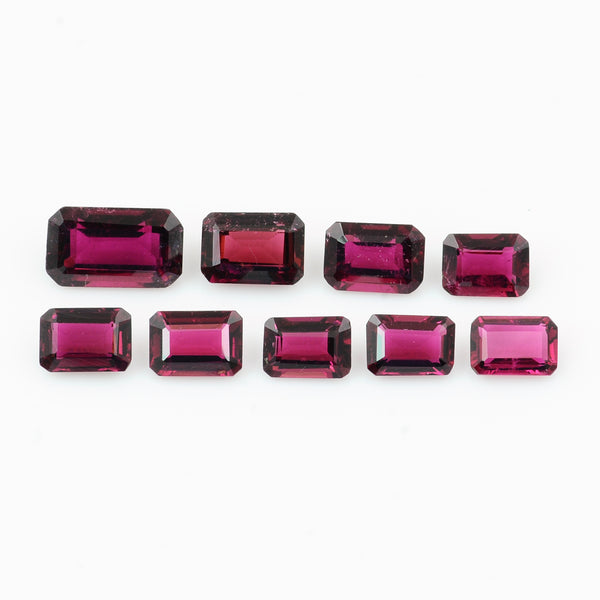 9 pcs Rubellite  - 7.76 ct - Octagon - Pink
