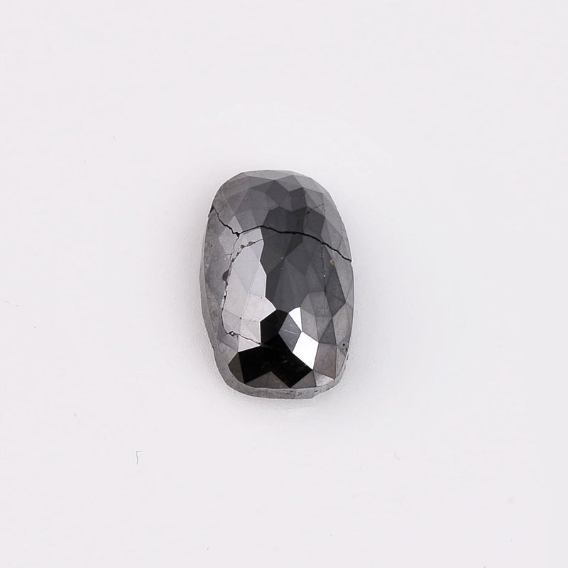 7.19 Carat Rose Cut Cushion Fancy Black Diamond-AIG Certified