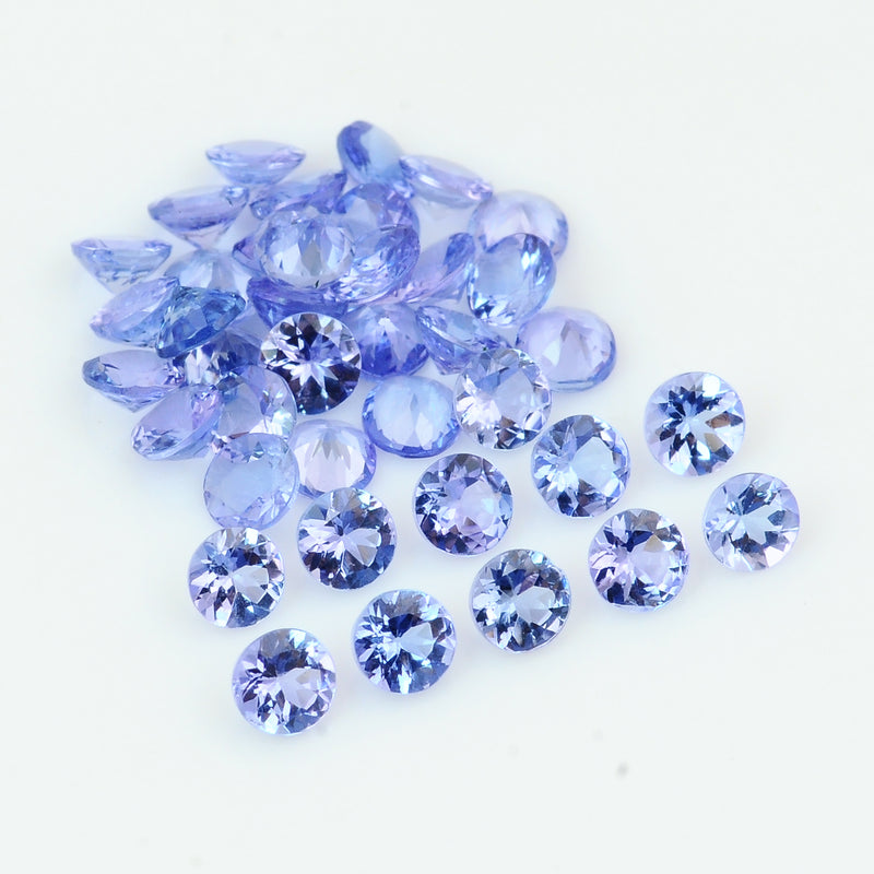 39 pcs Tanzanite  - 6.51 ct - ROUND - Bluish Violet